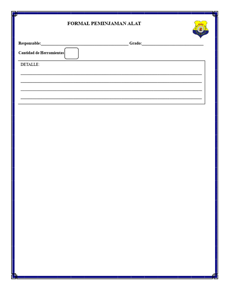 Format Pinjaman Alat | PDF
