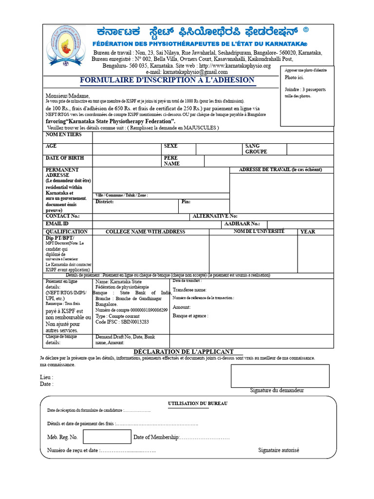 Formulaire de Demande KSPF | PDF
