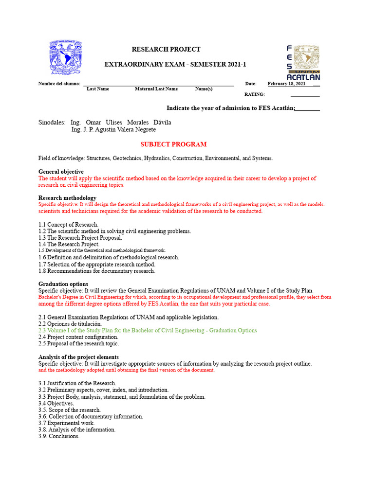 Extraordinary Examination Research Project | PDF | Civil Engineering ...