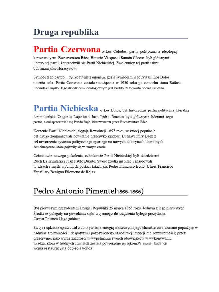 Partia Czerwona: Druga Republika | PDF