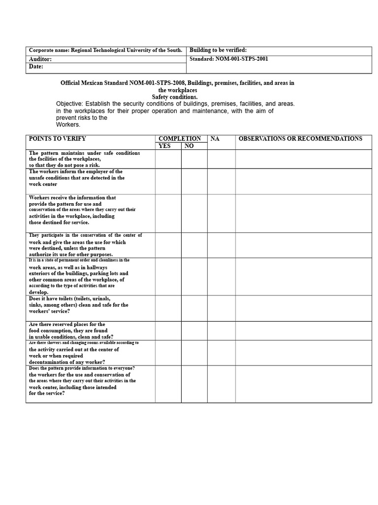 Workplace Safety Compliance Checklist | PDF | Stairs