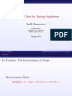 The Wald Tests For Testing Hypotheses: Eco321: Econometrics