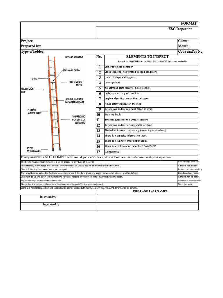 F-028-I Inspection of Stairs | PDF | Stairs