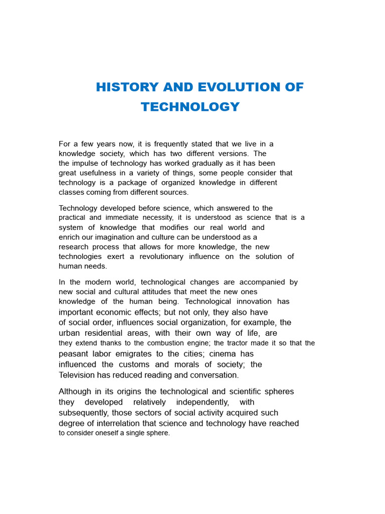 Evolution of Technology and Society | PDF | Science | Knowledge