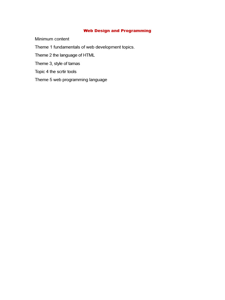 Web Design and Programming | PDF | World Wide Web | Internet & Web
