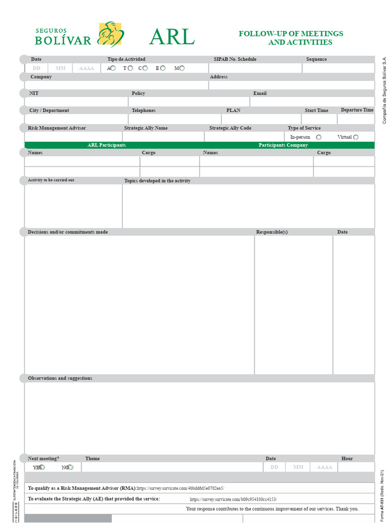 Annex 1. at 031 Meeting and Activity Tracking Sheet | PDF
