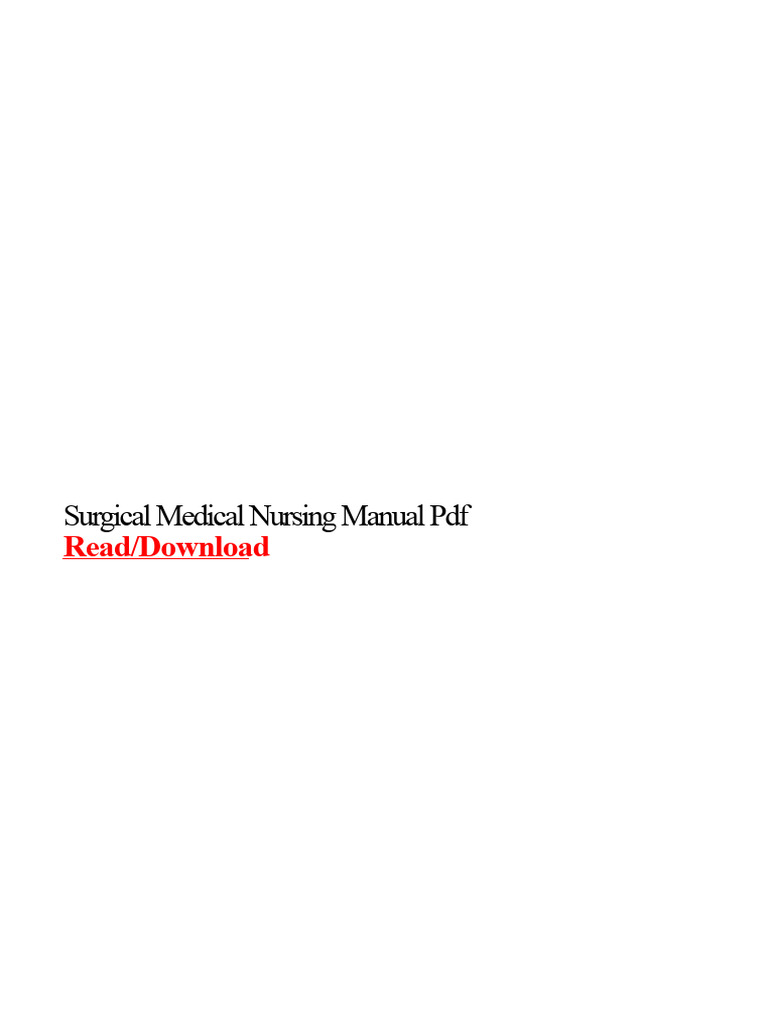 Surgical Medical Nursing Guidelines PDF | PDF | Surgery | Nursing