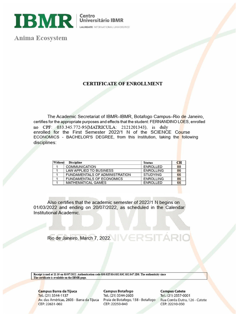 Registration Certificate | PDF