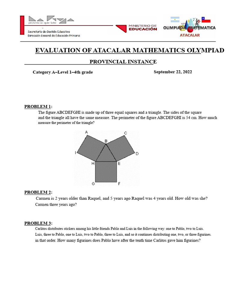 Provincial Instance Mathematics Olympiad Atacalar | PDF | Area | Triangle