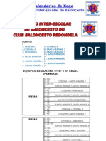 Calendarios de Xogo - I Torneo Inter-Escolar de Baloncesto