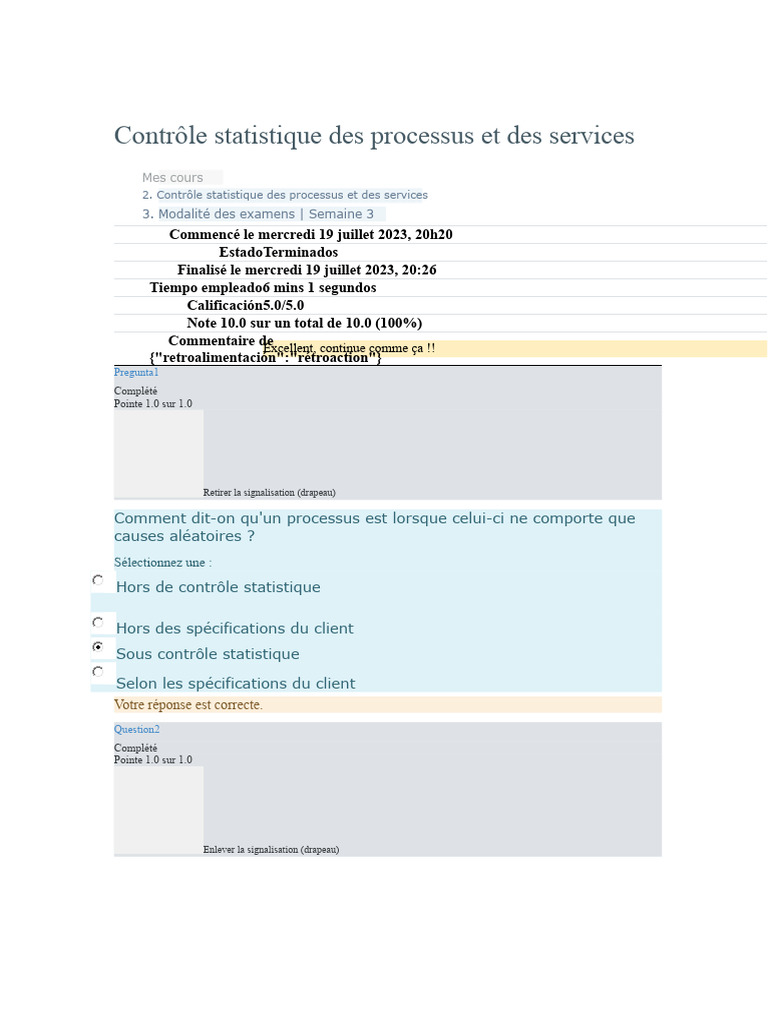 Contrôle Statistique des Processus et Services | PDF