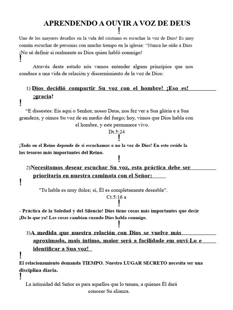 Aprendiendo A Escuchar La Voz de Dios | PDF | Dios | Alma
