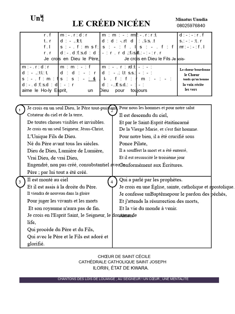 Le Credo Nicéen : Foi et Louange | PDF | Jésus | Dieu