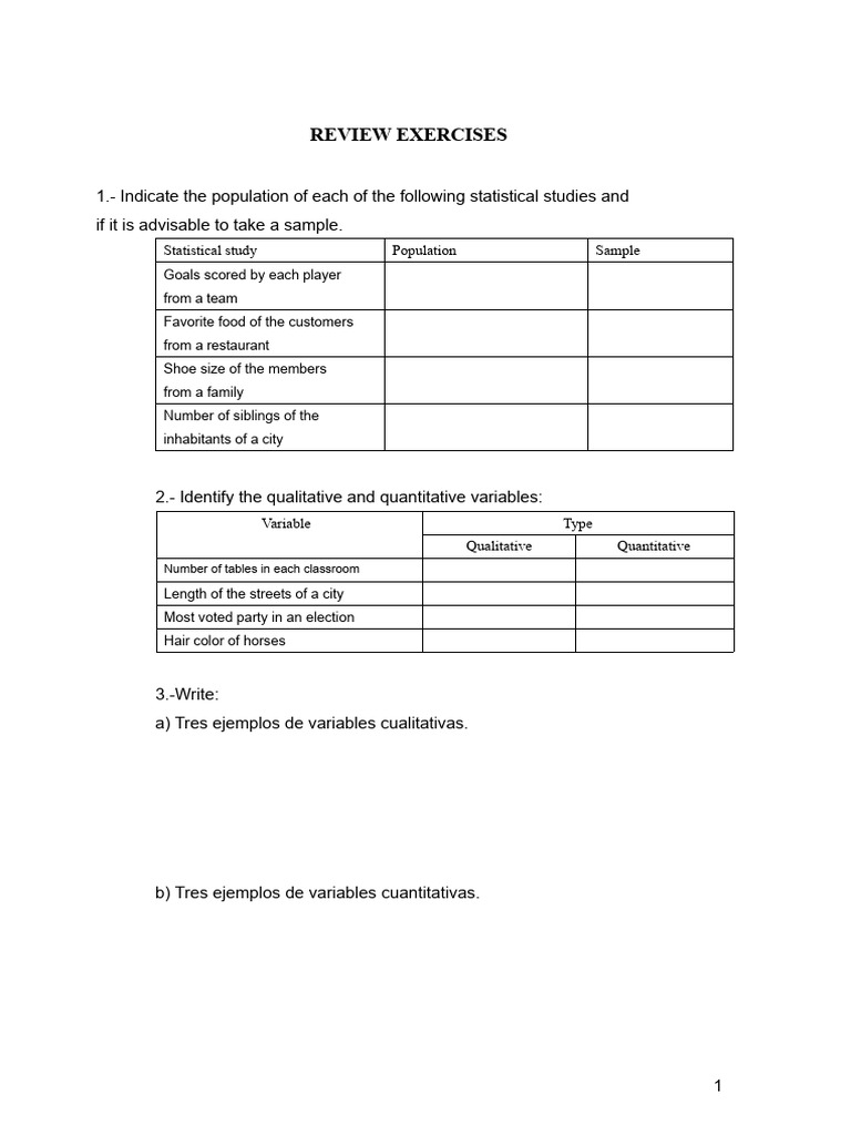 Statistical Study Variables and Samples | PDF | Quantitative Research ...