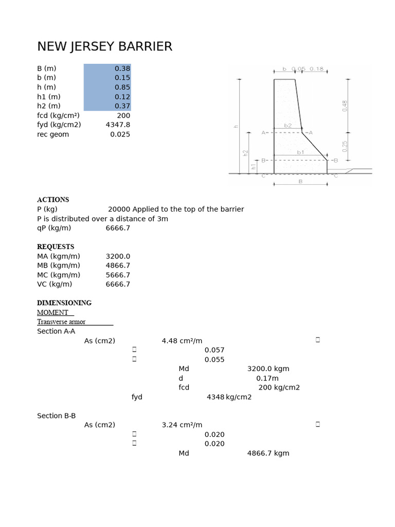 New Jersey Barrier Structural Analysis | PDF | Continuum Mechanics ...