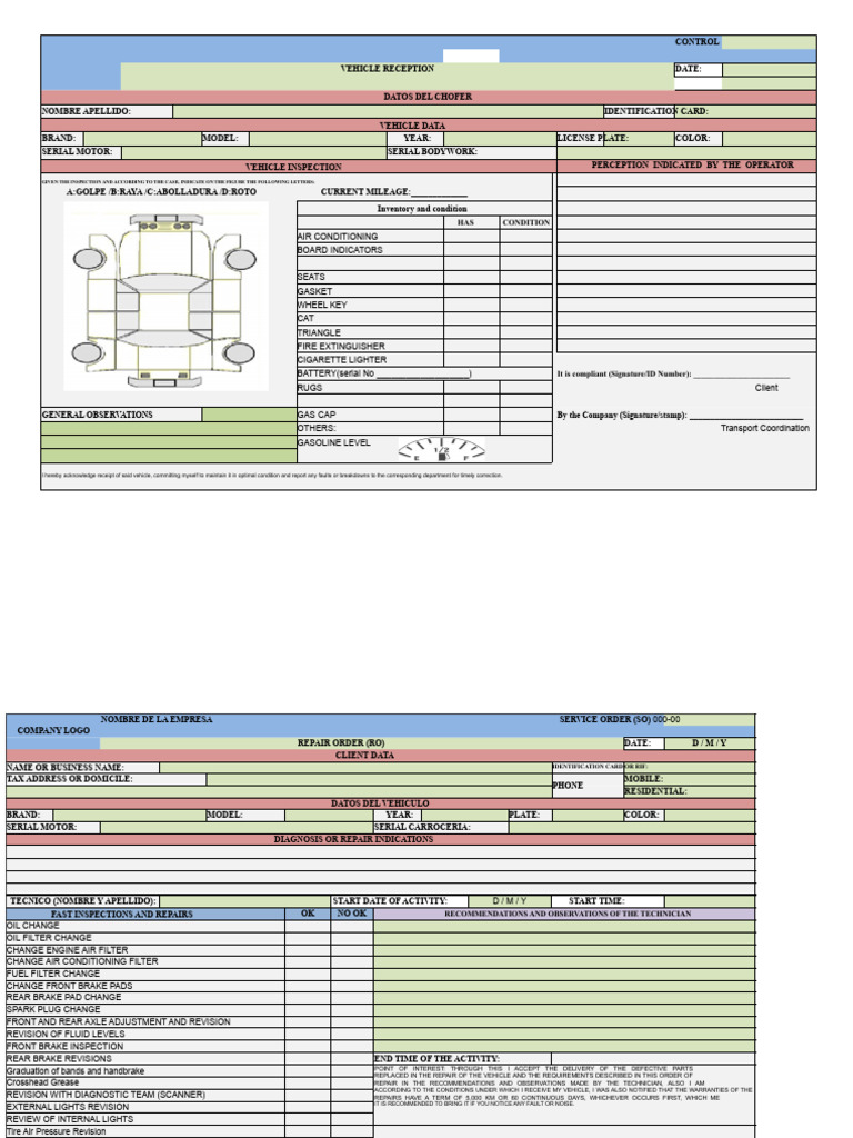Vehicle Inspection and Repair Checklist | PDF | Brake | Vehicles