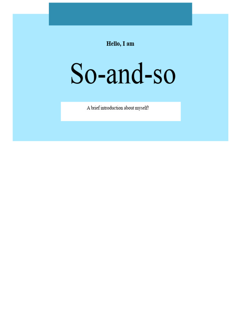 Personal Introduction Presentation Guide | PDF