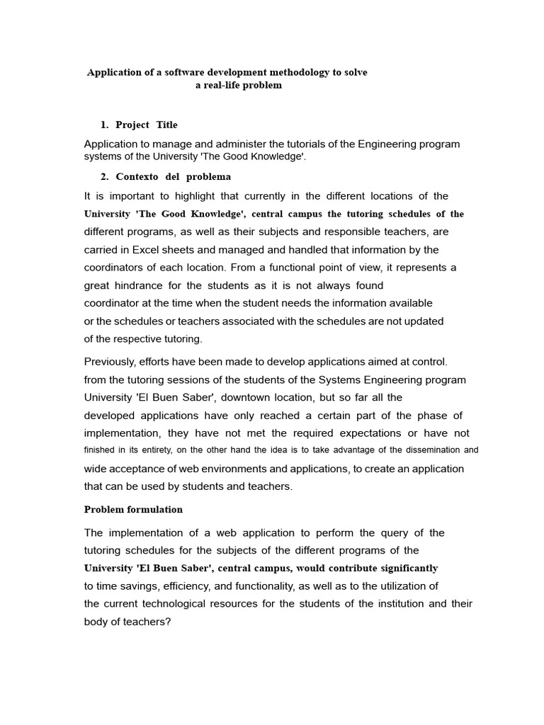 Example of Application of Waterfall Methodology | PDF | Software ...