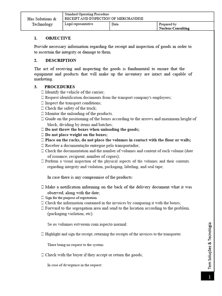 Pop - Receipt and Inspection of Goods | PDF | Receipt | Invoice