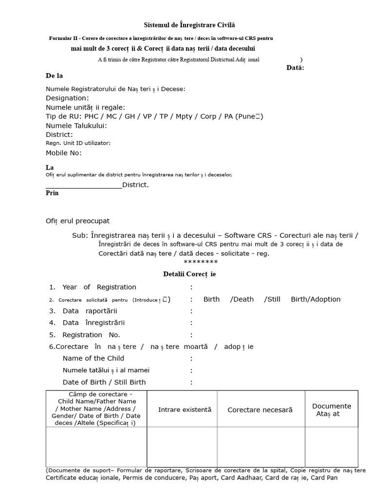 Formular II - Corectare | PDF