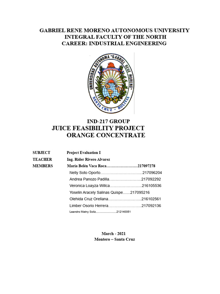 Orange Juice Project Group B. | PDF | Orange (Fruit) | Citrus