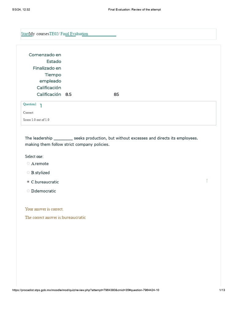 Final Evaluation Attempt Review | PDF | Leadership | Social Psychology