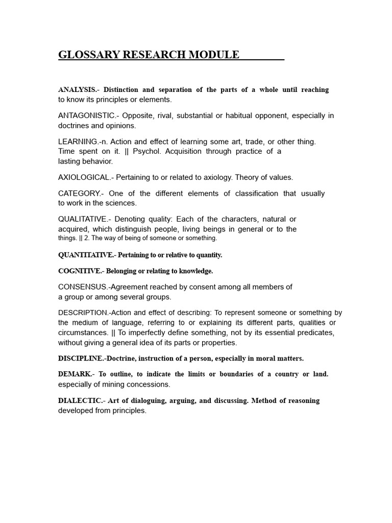 Key Terms in Research Methodology | PDF | Knowledge | Information