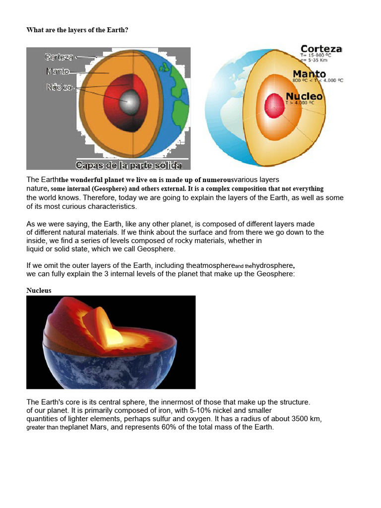 Layers of the Earth Explained | PDF | Planetary Core | Subject (Grammar)