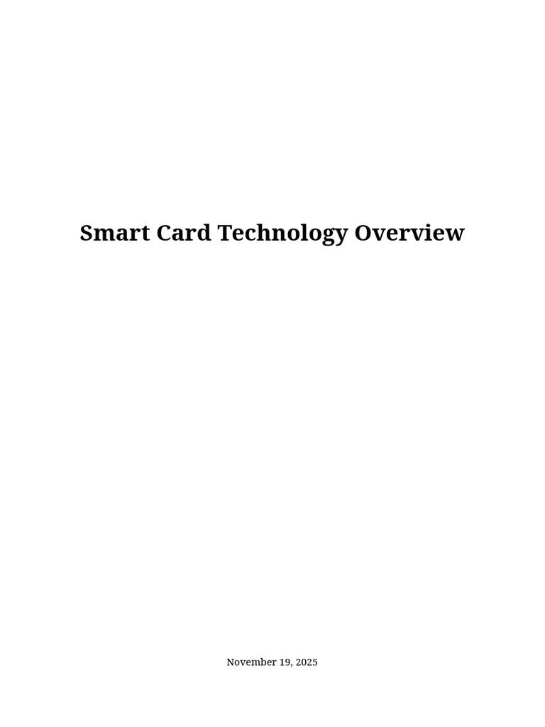 Smart Card Technology Overview | PDF | Smart Card | Computing