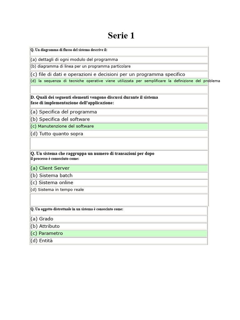 Analisi e Progettazione Dei Sistemi Domande A Scelta Multipla | PDF