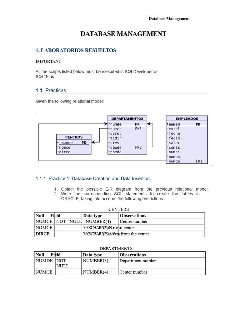 Database Management SQL Practices | PDF | Relational Model ...