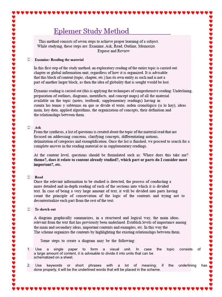 Eplemer Study Method Explained | PDF | Concept | Information