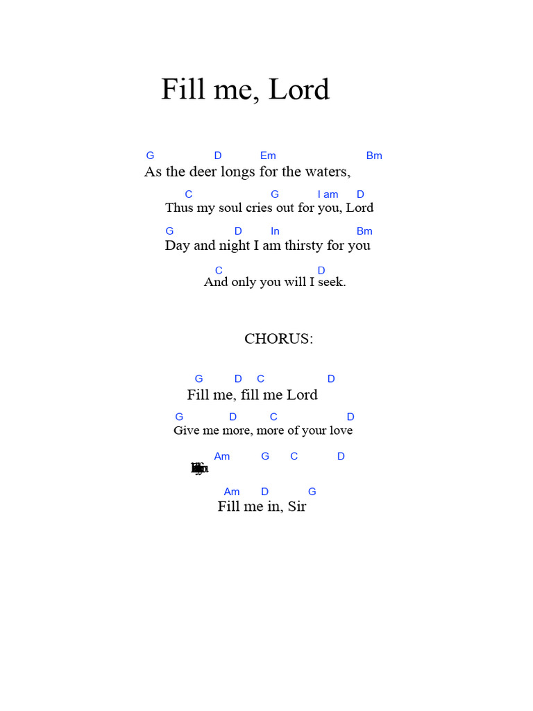 Fill Me, Lord - Worship Song Lyrics | PDF