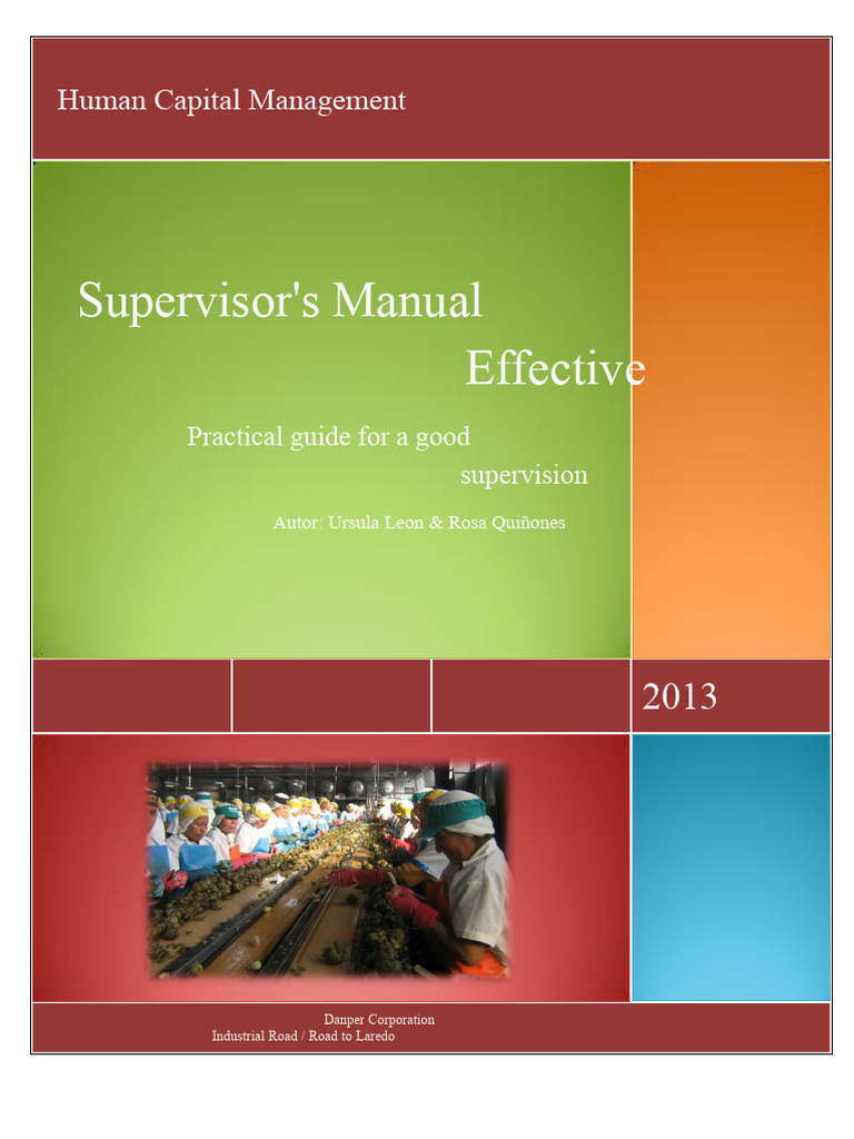 Effective Supervisor Manual Guide | PDF | Leadership | Human Capital