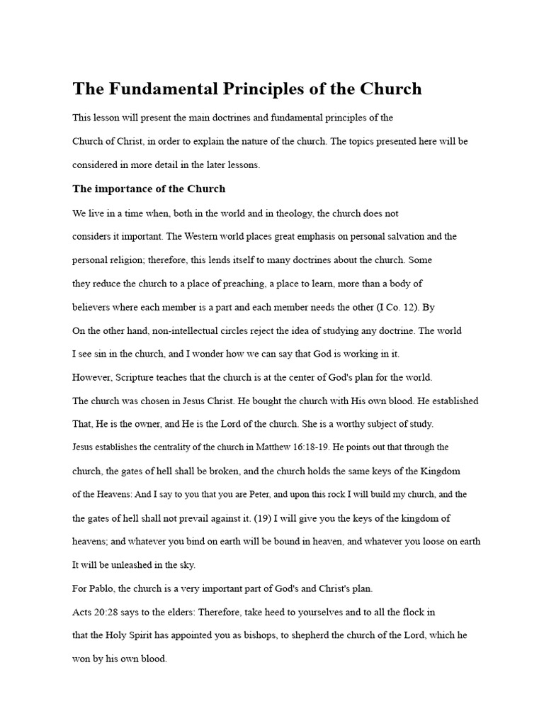 Principles of the Church of Christ | PDF | Christian Church | Jesus