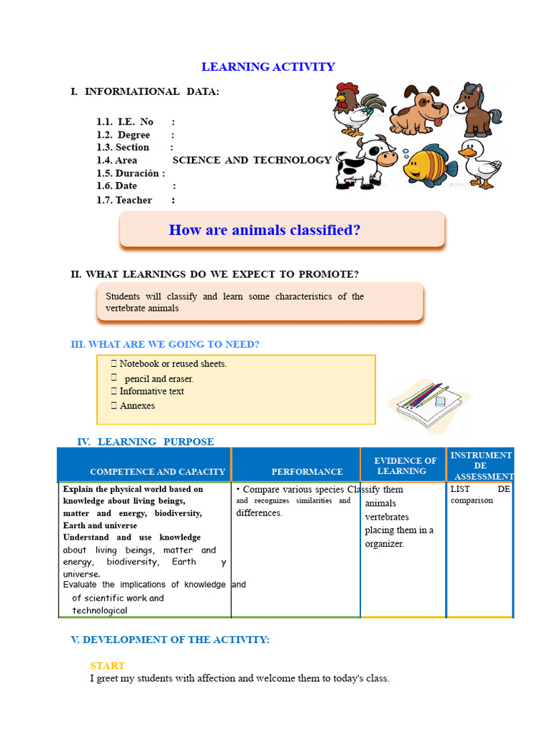 D5 A1 SESSION How Are Animals Classified | PDF | Question | Knowledge