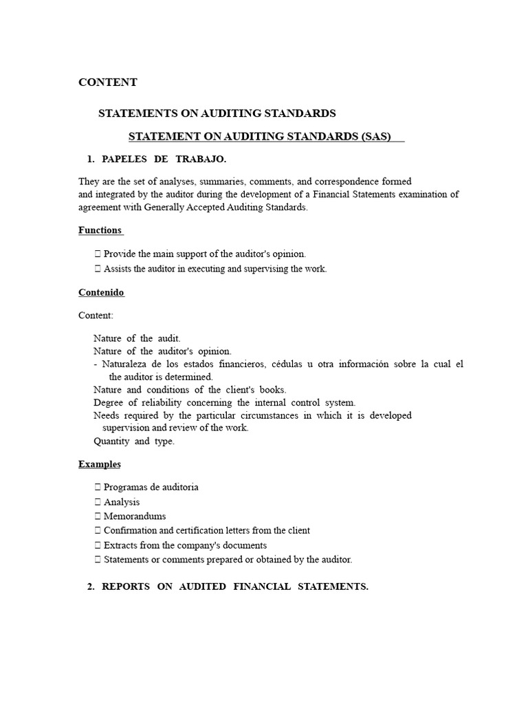 Auditing Standards and Procedures Overview | PDF | Audit | Internal Control