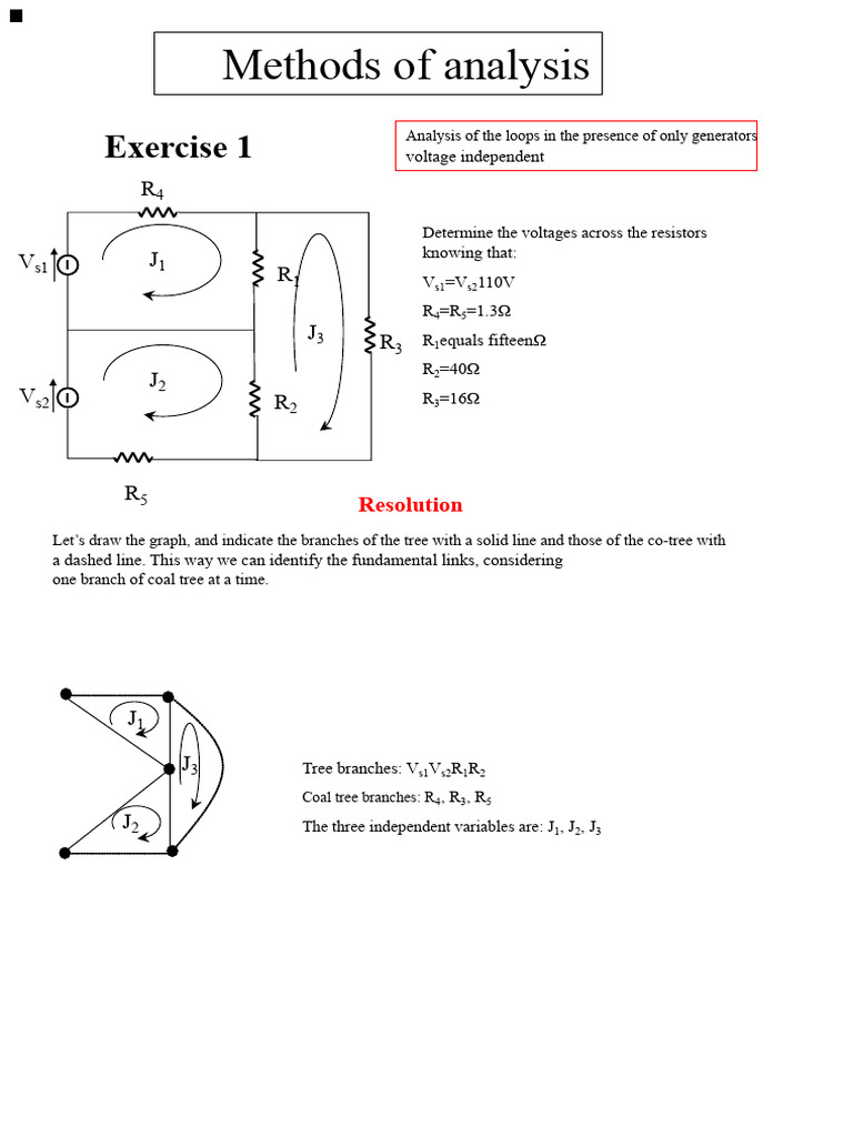Tree and Co-Tree Exercises | PDF | Electrical Network | Applied Mathematics