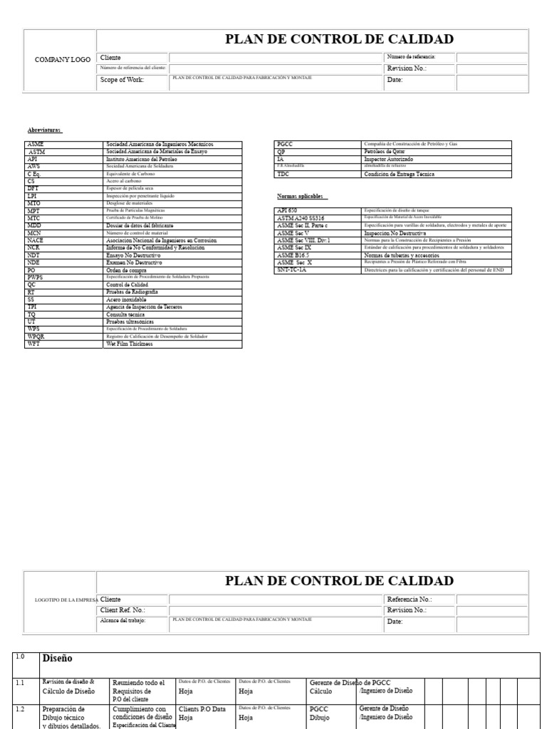 Plan de Control de Calidad en Fabricación | PDF | Soldadura | Construcción