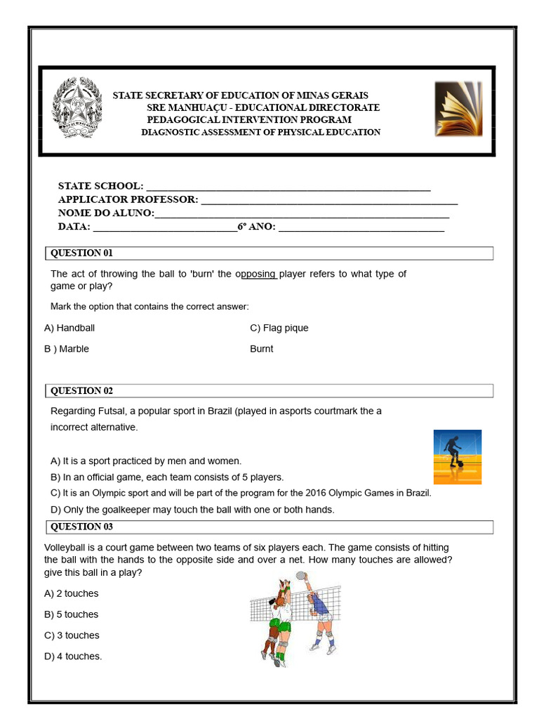 Diagnostic Assessment for Physical Education | PDF | Sports