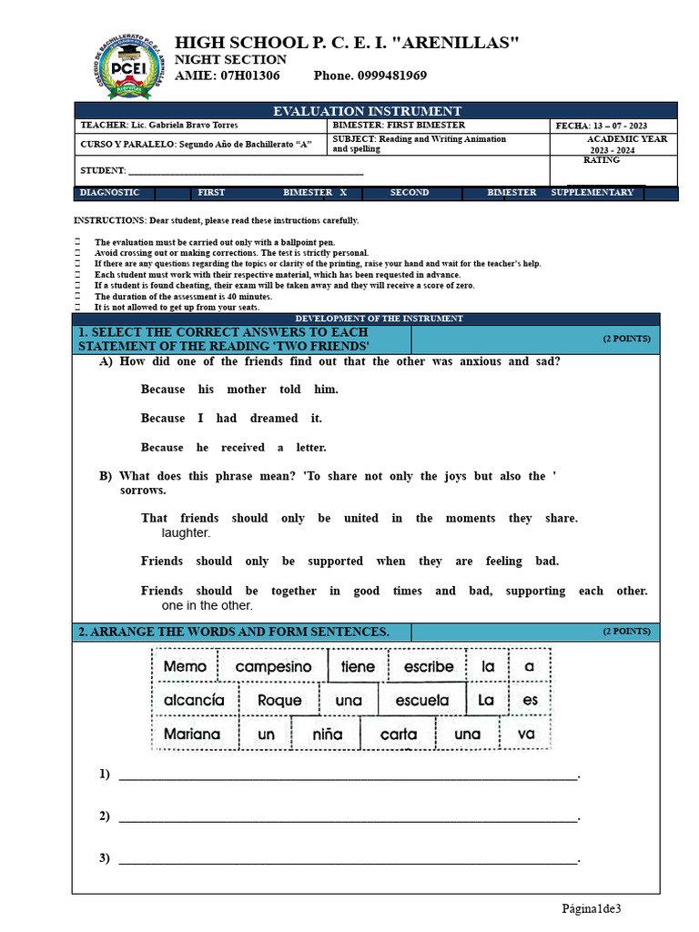 Evaluation Instrument For Reading-Writing-Orthography Animation 2 Bgu ...