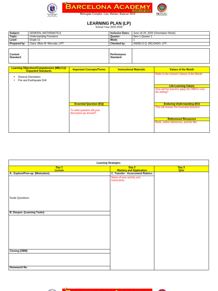 Grade 11 General Mathematics LP | PDF | Human Communication | Cognitive ...