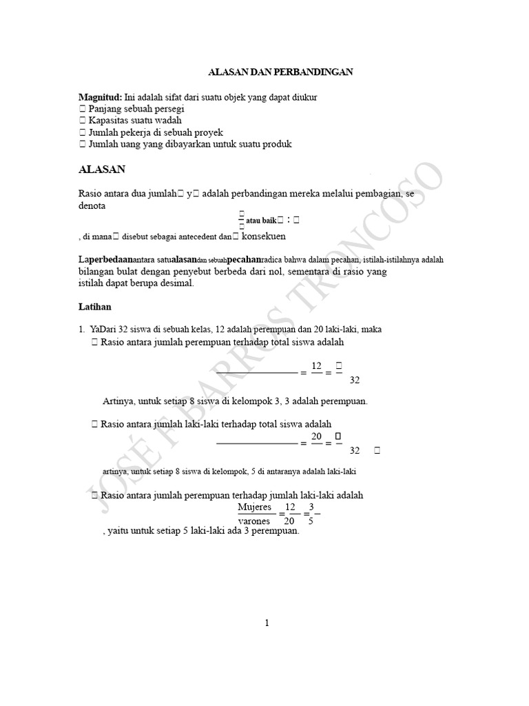 Rasio dan Proporsi dalam Matematika | PDF