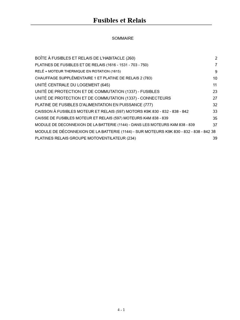 Guide des Fusibles et Relais Automobile | PDF | Injection (moteur ...