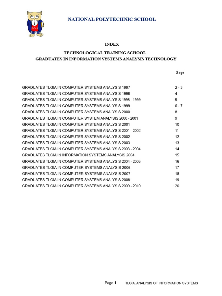 Graduates in Computer Systems Analysis | PDF