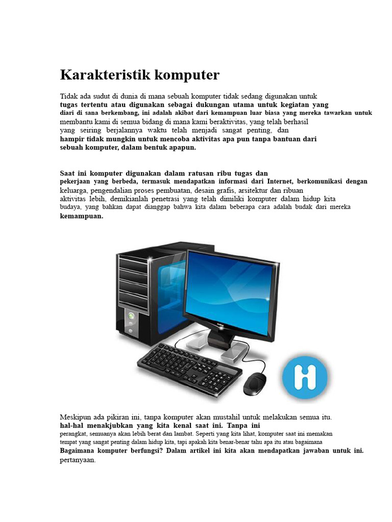 Karakteristik dan Jenis Komputer Modern | PDF