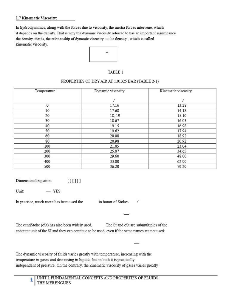 Kinematic Viscosity of Fluids Explained | PDF | Viscosity | Liquids