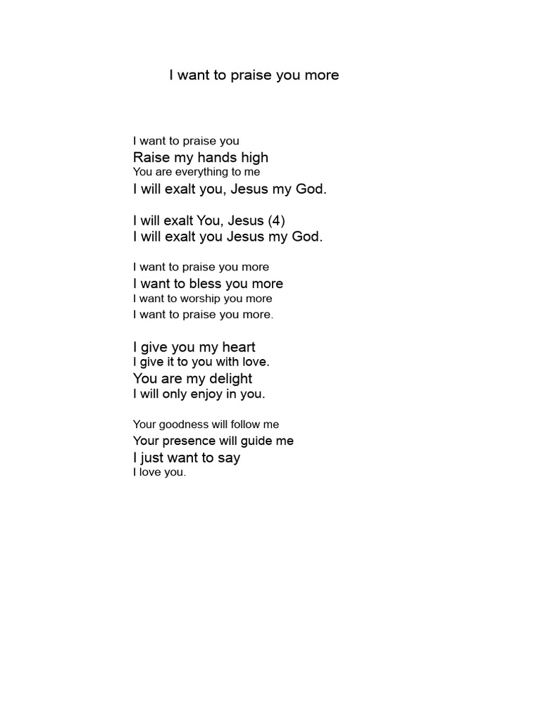 I Want To Praise You More | PDF