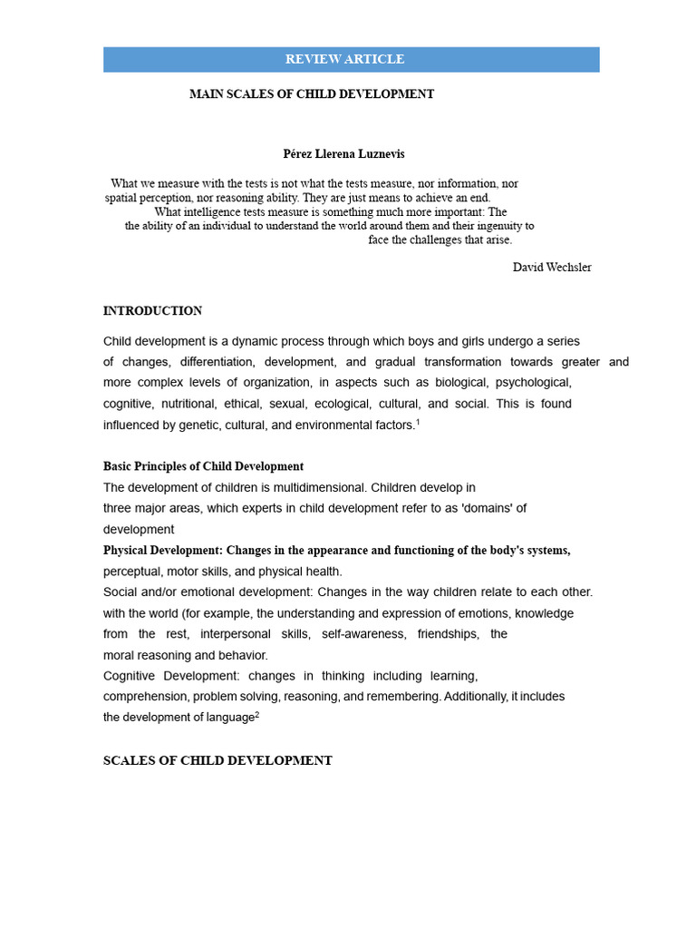 Child Development Assessment Scales | PDF | Child Development ...