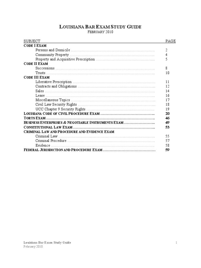 Chapman's Louisiana Bar Exam Study Guide PDF Will And Testament